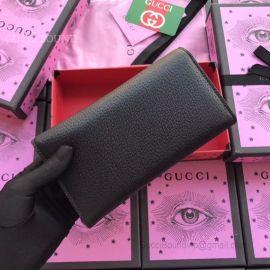 Gucci Leather Double G And Crystals Wallet Black 499313