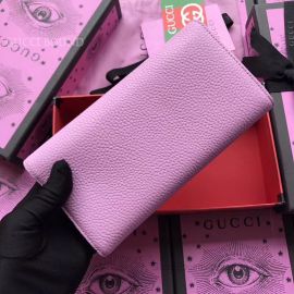 Gucci Leather Continental Wallet With Bosco Pink 499324