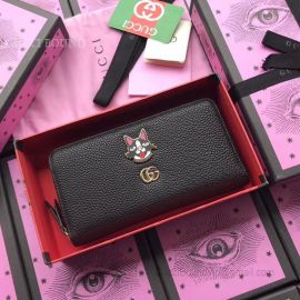 Gucci Leather Zip Around Wallet With Bosco Black 499337