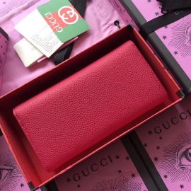 Gucci Leather Continental Wallet With Butterfly Red 499359