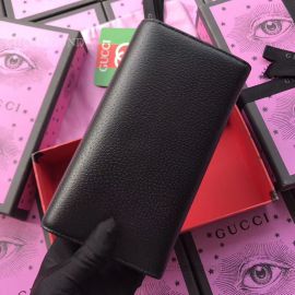 Gucci Leather Continental Wallet With Double G And Crystals Black 499790