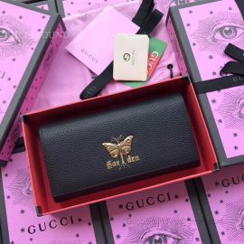 Gucci Garden Butterfly Calfskin Continental Wallet Black 516926