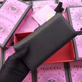 Gucci Garden Butterfly Calfskin Continental Wallet Black 516926