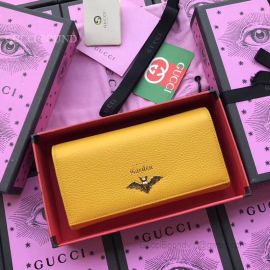 Gucci Garden Butterfly Calfskin Continental Wallet Yellow 516926