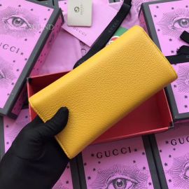 Gucci Garden Butterfly Calfskin Continental Wallet Yellow 516926