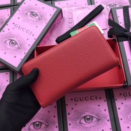Gucci Garden Leather Long Wallet With Cat Red 521557