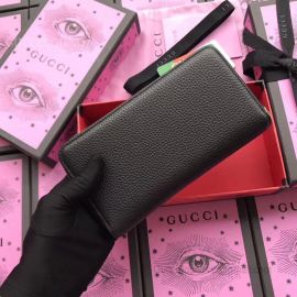 Gucci Garden Leather Long Wallet With Cat Black 521557