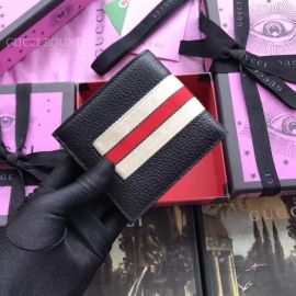 Gucci Stripe Leather Wallet Black 408827