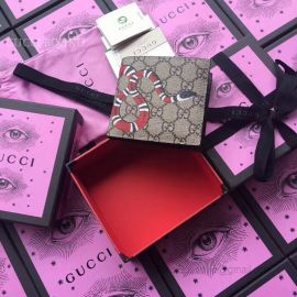 Gucci Kingsnake Print GG Supreme Wallet Black 451268