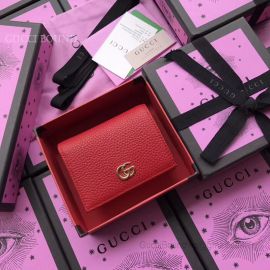 Gucci Leather Card Case Red 456126