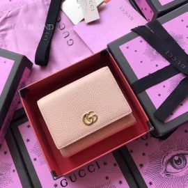 Gucci Leather Tri-Fold Wallet Pink 474746