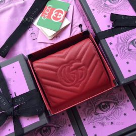 Gucci GG Marmont Matelasse Wallet Red 474802