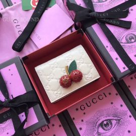 Gucci Signature Card Case With Cherries White 476050