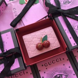 Gucci Signature Card Case With Cherries Pink 476050