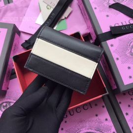 Gucci Queen Margaret Leather Card Case Black And White 476072