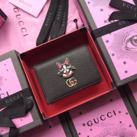 Gucci Leather Card Case With Bosco Black 499325