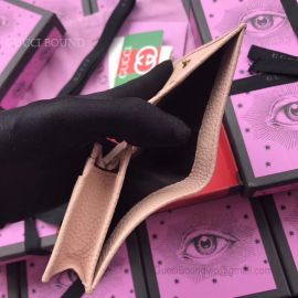 Gucci Leather Card Case With Butterfly Pink 499361