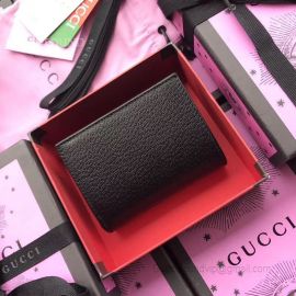 Gucci Leather Card Case With Double G And Crystals Black 499783