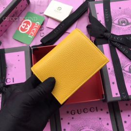 Gucci Garden Bat Print Calfskin Card Case Yellow 516938