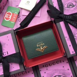 Gucci Garden Bat Print Calfskin Card Case Dark Green 516938