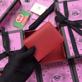 Gucci Garden Butterfly Print Calfskin Card Case Red 516938