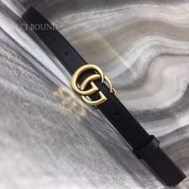 Gucci Leather Black Belt With Double G Buckle 20mm