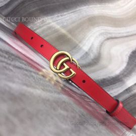 Gucci Red Leather Belt With Double G Buckle 20mm