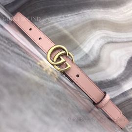 Gucci Pink Leather Belt With Double G Buckle 20mm