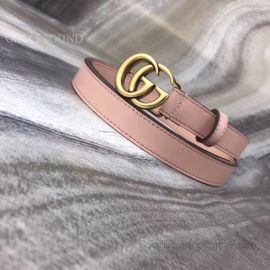 Gucci Pink Leather Belt With Double G Buckle 20mm