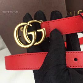 Gucci Leather Belt With Double G Buckle Red 20mm