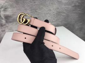 Gucci Leather Belt With Double G Buckle Pink 20mm