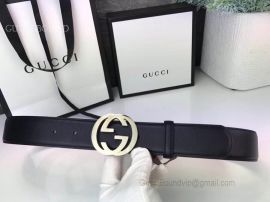 Gucci Leather Belt With Interlocking G Black 35mm