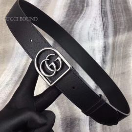 Gucci Leather belt With Framed Double G Black 35mm