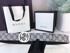 Gucci GG Supreme Belt With G Buckle Light Gray 35mm