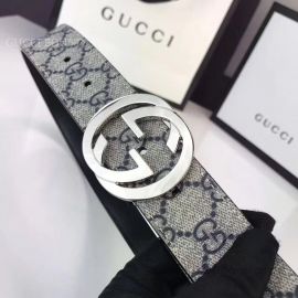 Gucci GG Supreme Belt With G Buckle Light Gray 35mm