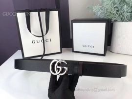 Gucci Leather Belt Black with Double G Buckle 30mm