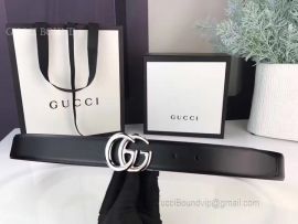 Gucci Leather Black Belt With Double G Buckle 30mm