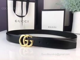 Gucci Leather Belt Black With GG Buckle 30mm