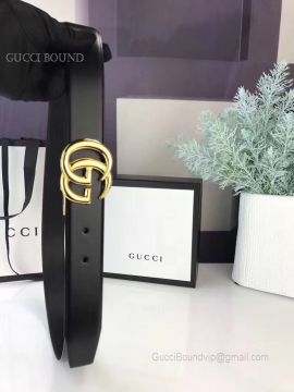 Gucci Leather Belt Black With GG Buckle 30mm