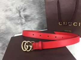Gucci Leather Belt With Double G Buckle Red 30mm