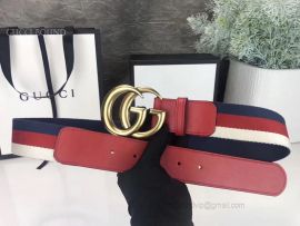 Gucci Leather Belt With Double G Buckle Red 40mm