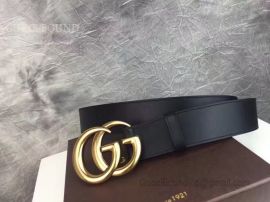 Gucci Leather Belt With Double G Buckle Black 40mm