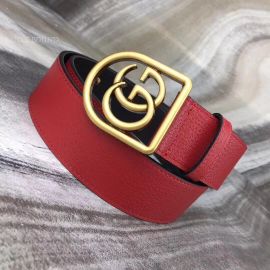 Gucci Leather Belt With Framed Double G Red 40mm