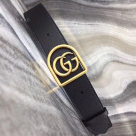 Gucci Black Leather Belt With Framed Double G 40mm