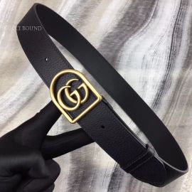 Gucci Black Leather Belt With Framed Double G 40mm