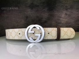 Gucci GG Supreme Belt With G Buckle Light Pink 40mm