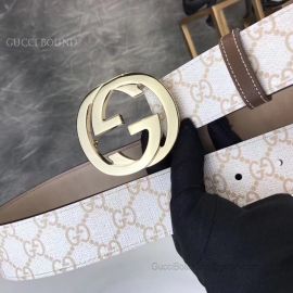 Gucci GG Supreme Light Pink Belt With G Buckle 40mm