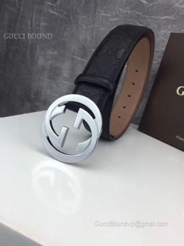 Gucci Signature Black Leather Belt 40mm