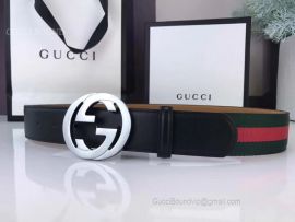 Gucci Web Belt Green And Red Web With Double G Buckle 40mm