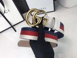 Gucci Sylvie Web Belt With Double G Buckle White 40mm